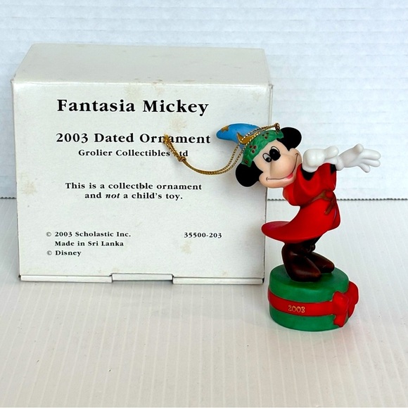 Disney Other - Disney Fantasia Sorcerer Mickey Mouse Porcelain Christmas Ornament 2003